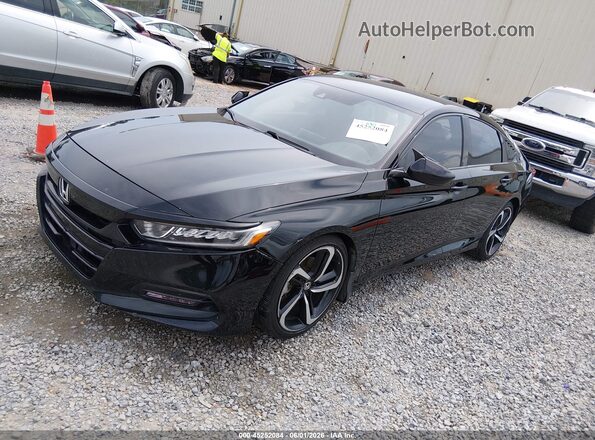 1HGCV1F34KA088121 2019 HONDA ACCORD Черный Передняя левая четверть