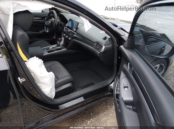 1HGCV1F34KA088121 2019 HONDA ACCORD Черный Вид салона спереди