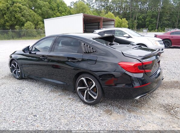 1HGCV1F34KA088121 2019 HONDA ACCORD Черный Задняя левая четверть