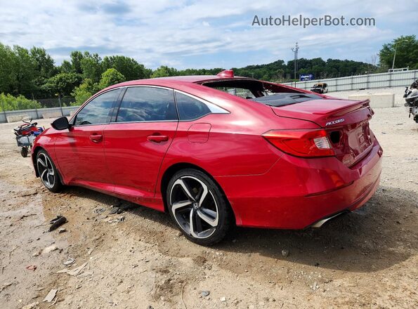 1HGCV1F34KA103622 2019 HONDA ACCORD Red Trasero izquierdo