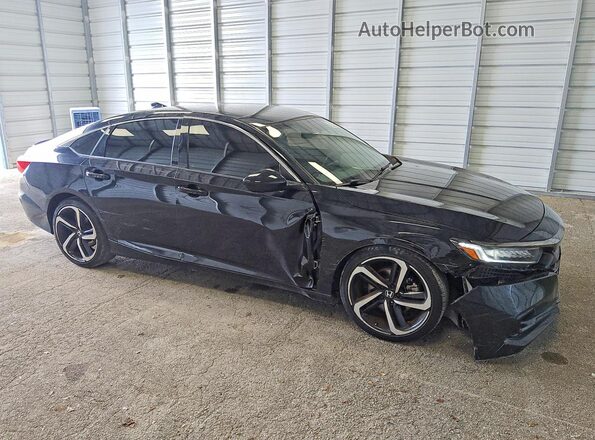 1HGCV1F34MA039665 2021 HONDA ACCORD Black წინა მარჯვენა