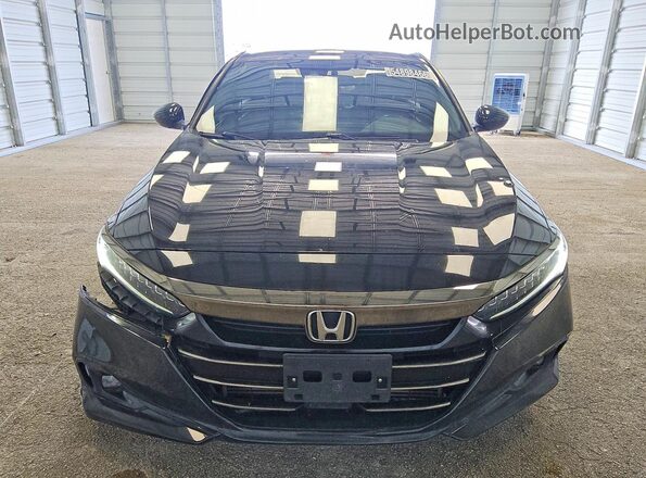 1HGCV1F34MA039665 2021 HONDA ACCORD Black წინა ხედი