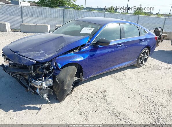1HGCV1F34MA109357 2021 HONDA ACCORD Blue Przód lewy
