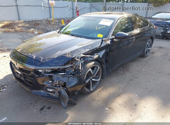 1HGCV1F35JA053652 2018 HONDA ACCORD Black Առջևի ձախ երեք քառորդ տեսարան