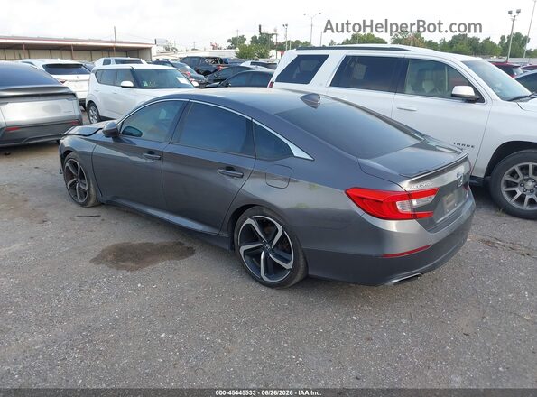 1HGCV1F35JA161835 2018 HONDA ACCORD Gray Trasero izquierdo