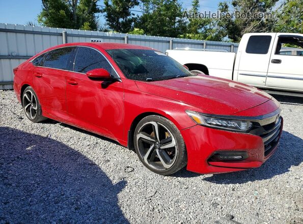 1HGCV1F35JA218941 2018 HONDA ACCORD Красный Передняя правая четверть