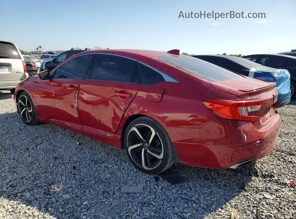 1HGCV1F35JA218941 2018 HONDA ACCORD Красный Задняя левая четверть