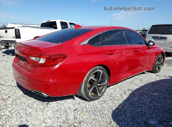 1HGCV1F35JA218941 2018 HONDA ACCORD Красный Задняя правая четверть