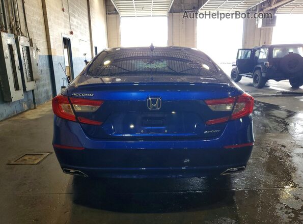1HGCV1F35KA033984 2019 HONDA ACCORD Blue Հետևի տեսք