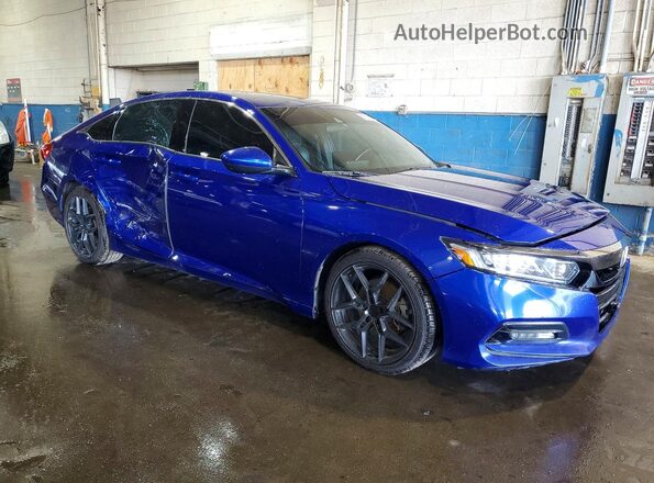 1HGCV1F35KA033984 2019 HONDA ACCORD Blue Առջևի աջ