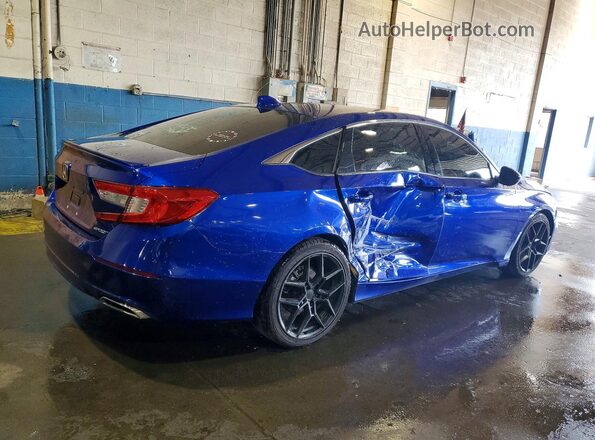 1HGCV1F35KA033984 2019 HONDA ACCORD Blue Հետևի աջ
