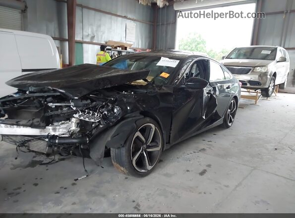 1HGCV1F35LA010707 2020 HONDA ACCORD Black წინა მარცხენა ხედი სამი მეოთხედიდან