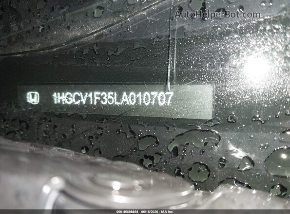 1HGCV1F35LA010707 2020 HONDA ACCORD Black ძრავის განყოფილების ხედი