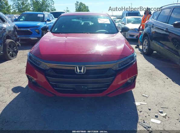 1HGCV1F35MA043837 2021 HONDA ACCORD Red Սարքավորումների վահանակի տեսք