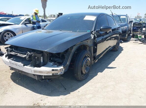 1HGCV1F35MA078135 2021 HONDA ACCORD Black Առջևի ձախ երեք քառորդ տեսարան
