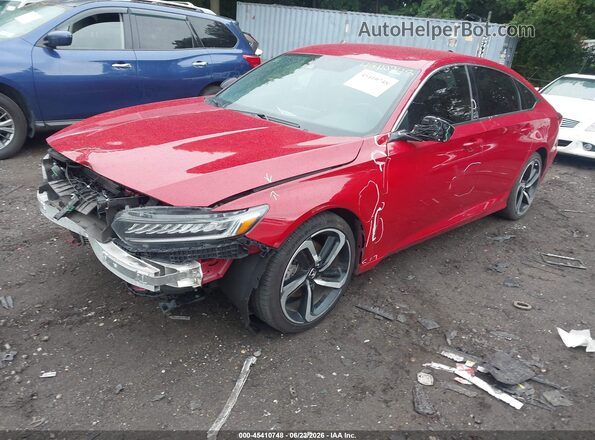 1HGCV1F35MA082041 2021 HONDA ACCORD Red Przód lewy