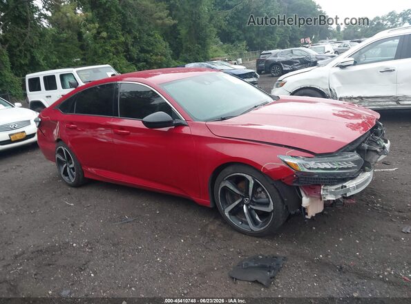 1HGCV1F35MA082041 2021 HONDA ACCORD Red Widok wnętrza z tyłu