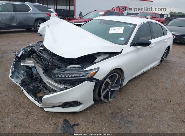 1HGCV1F35NA025758 2022 HONDA ACCORD White წინა მარცხენა ხედი სამი მეოთხედიდან