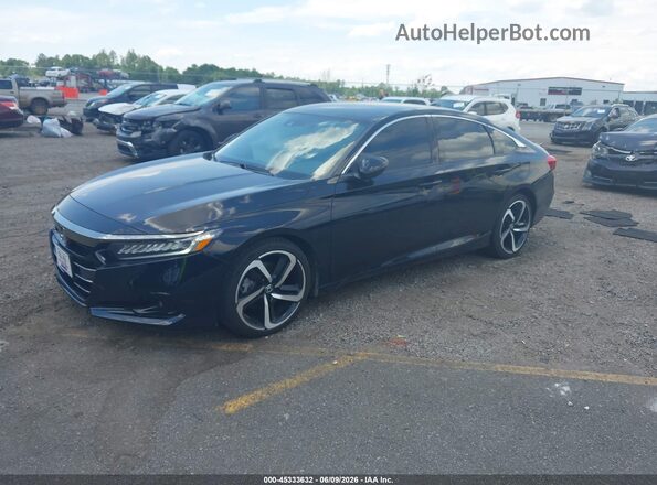1HGCV1F35NA077410 2022 HONDA ACCORD Черный Передняя левая четверть