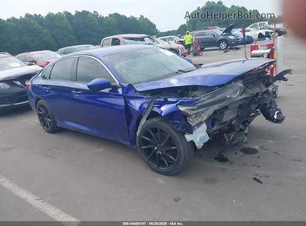 1HGCV1F36JA123949 2018 HONDA ACCORD Blue Вид задньої частини салону