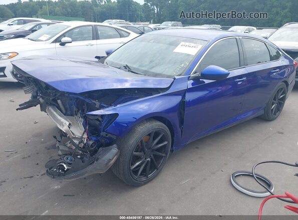 1HGCV1F36JA123949 2018 HONDA ACCORD Blue Передня ліва чверть