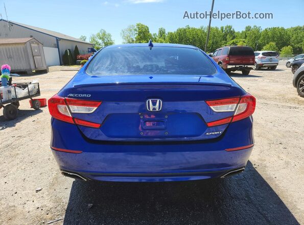 1HGCV1F36KA015543 2019 HONDA ACCORD Blue უკანა ხედი