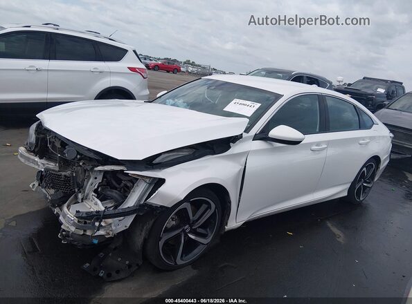 1HGCV1F36KA067285 2019 HONDA ACCORD Белый Передняя левая четверть