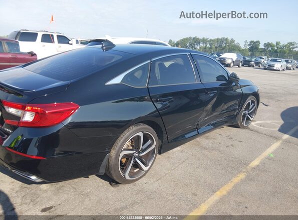 1HGCV1F36KA177351 2019 HONDA ACCORD Black Front view