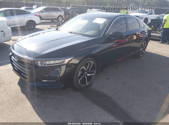 1HGCV1F36KA177351 2019 HONDA ACCORD Black Front left