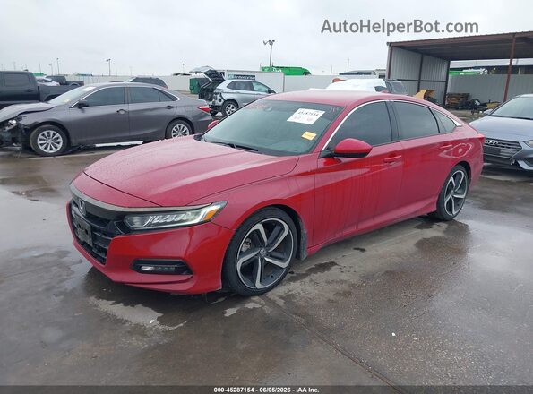 1HGCV1F36LA061598 2020 HONDA ACCORD Красный Передняя левая четверть
