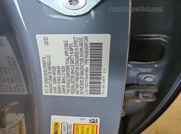 1HGCV1F36NA018804 2022 HONDA ACCORD Blue 