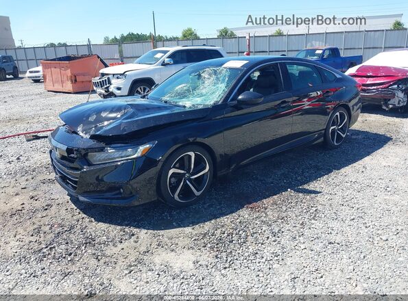1HGCV1F36NA046120 2022 HONDA ACCORD Black Przód lewy