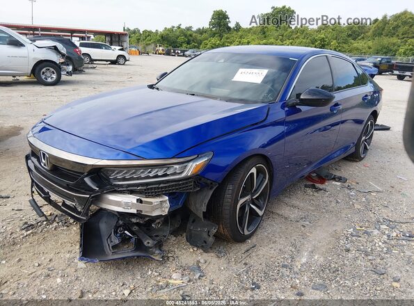1HGCV1F36NA060406 2022 HONDA ACCORD Синий Передняя левая четверть