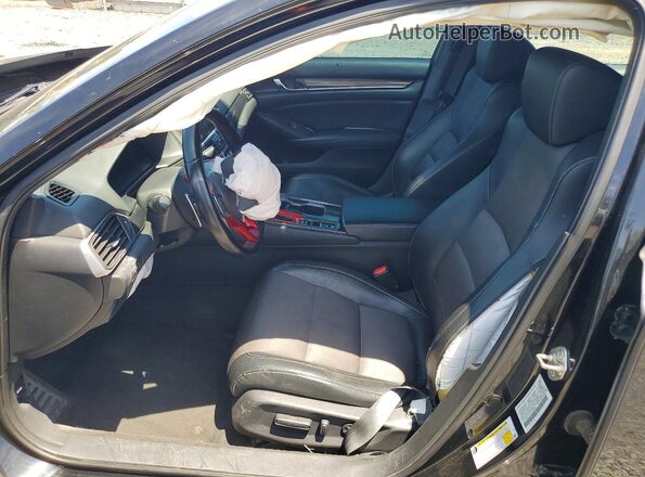1HGCV1F37JA003660 2018 HONDA ACCORD Black Widok wnętrza z przodu
