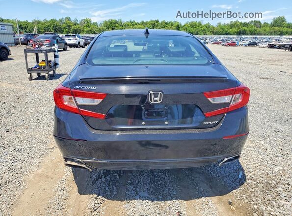 1HGCV1F37JA003660 2018 HONDA ACCORD Black Widok z tyłu