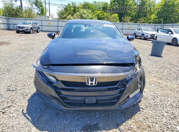1HGCV1F37JA003660 2018 HONDA ACCORD Black Widok z przodu