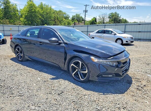 1HGCV1F37JA003660 2018 HONDA ACCORD Black Przód prawy