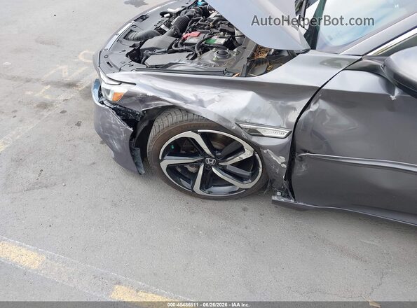 1HGCV1F37JA079007 2018 HONDA ACCORD Gray Front view