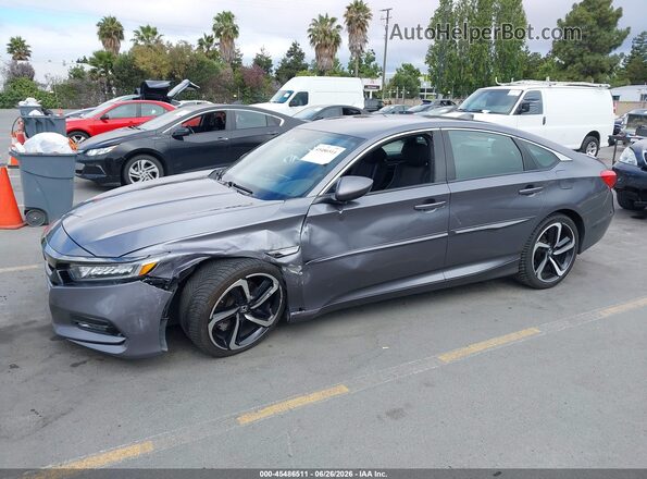 1HGCV1F37JA079007 2018 HONDA ACCORD Gray Front left