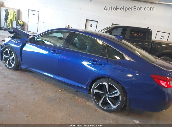 1HGCV1F37JA152523 2018 HONDA ACCORD Blue Trasero izquierdo