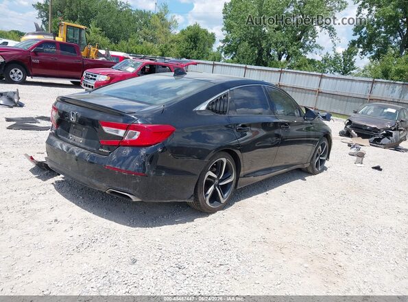1HGCV1F37JA174697 2018 HONDA ACCORD Черный Задняя правая четверть
