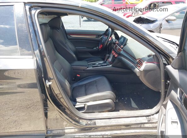 1HGCV1F37JA174697 2018 HONDA ACCORD Черный Вид салона спереди