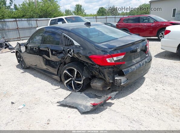 1HGCV1F37JA174697 2018 HONDA ACCORD Черный Задняя левая четверть