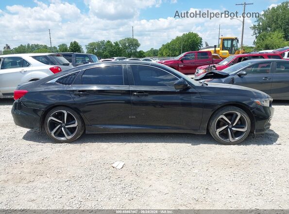 1HGCV1F37JA174697 2018 HONDA ACCORD Черный Вид задней части салона