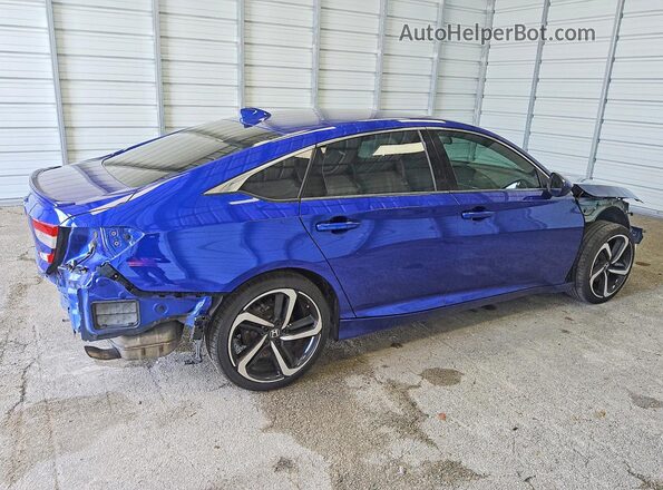 1HGCV1F37JA213188 2018 HONDA ACCORD Blue Rear right