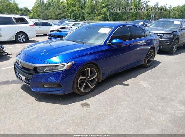 1HGCV1F37JA214261 2018 HONDA ACCORD Blue Առջևի ձախ երեք քառորդ տեսարան