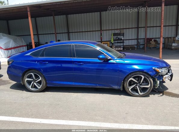 1HGCV1F37JA214261 2018 HONDA ACCORD Blue Սալոնի հետևի տեսք