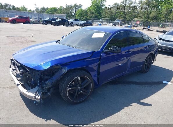 1HGCV1F37JA230122 2018 HONDA ACCORD Blue Front left