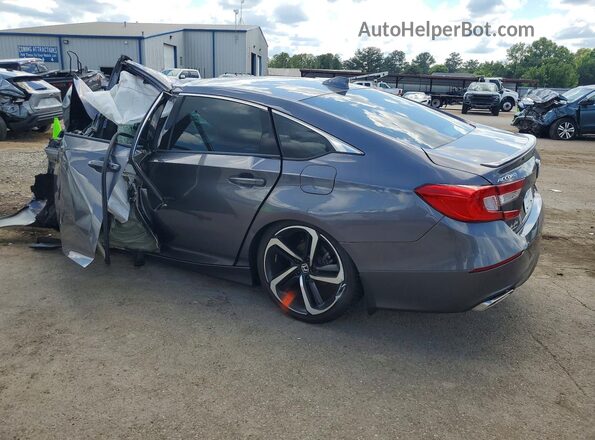 1HGCV1F37JA254257 2018 HONDA ACCORD Gray Հետևի ձախ