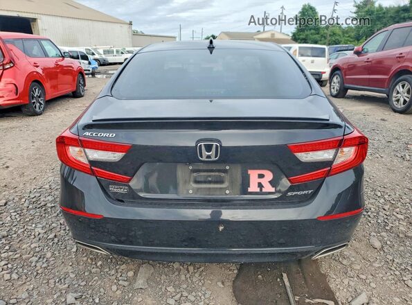 1HGCV1F37JA266490 2018 HONDA ACCORD Black Rear view